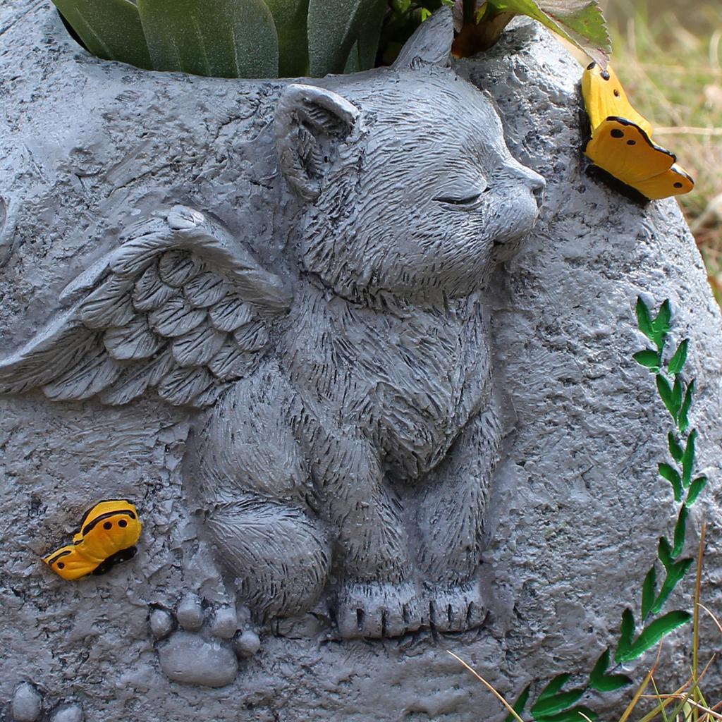 1 Cat Flowerpot Monument, Cat Loss Monument, Cat Ashes Urn, Suitable for Cat Lovers