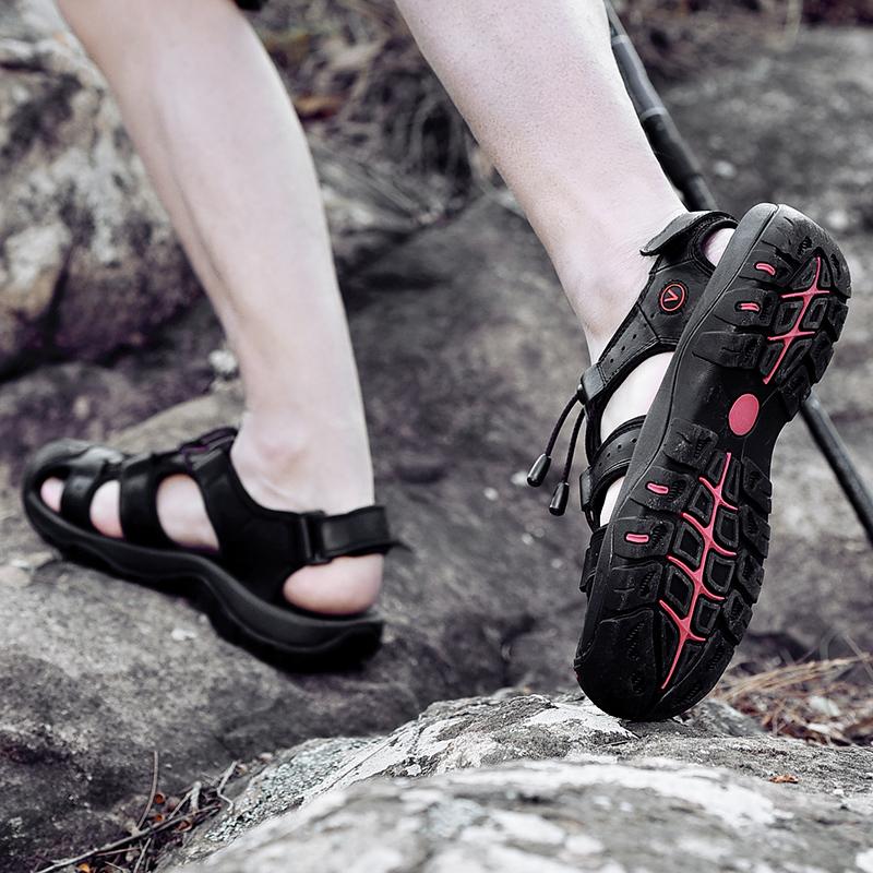 Сандалии из натуральной кожи Мужская обувь Повседневная летняя пляжная удобная обувь 2024 года для отдыха на природе Мужские сандалии большого размера для походов Chaussure