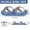 Stainless Steel Mess Proof Elevated Pet Bowl Detachable Stable Dog Cat Food Water Bowls Multifunctional Protect Cervical Spine