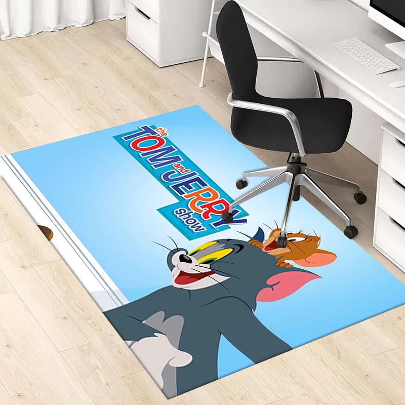1 шт. Офисный коврик для стула Tom and Jerry Идеально подходит для офисных стульев, гостиных или спален, Ковер из полиэстера.HDT206