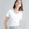 Skin-friendly 80 Cool Double Mercerized Cotton Slim Solid Color Simple T-shirt Women