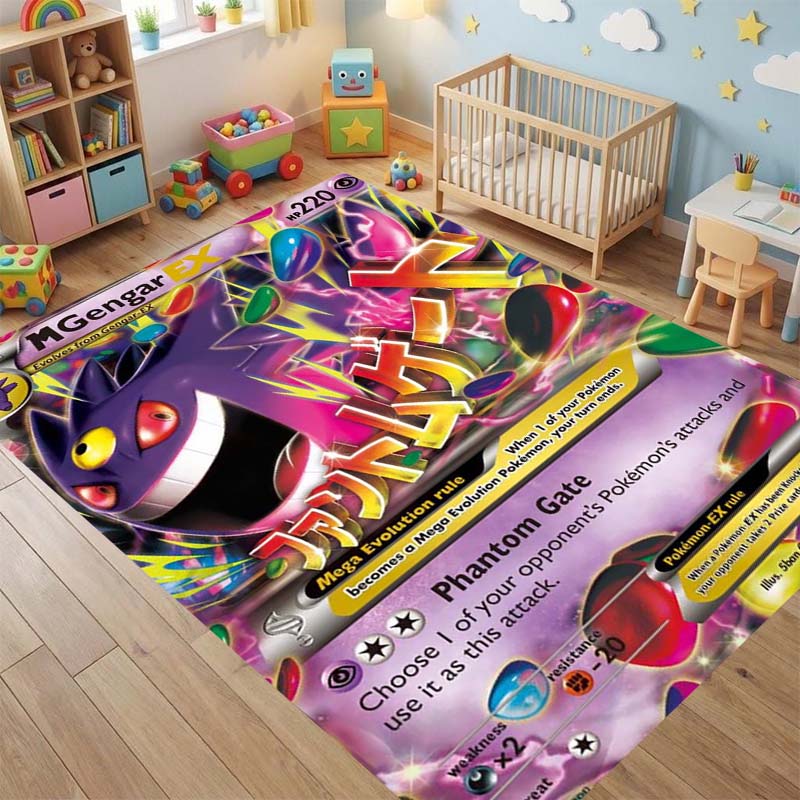 Cute Cartoon Pokémon Rug Decoration; G-Gengar Balcony Super Absorbent Bathroom Rug; Kitchen Rug.