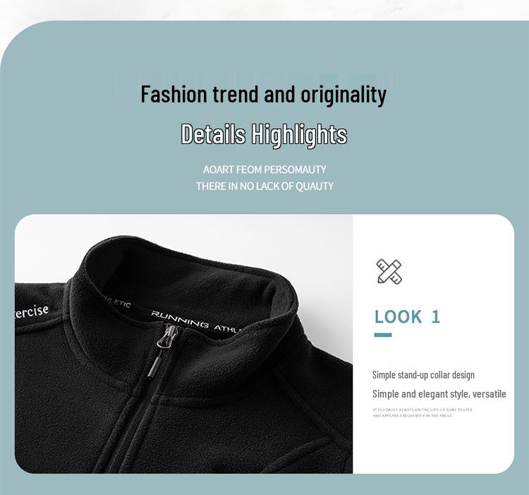 Мужской флисовый жилет с воротником-стойкой на осень/зиму: Теплая, на бархатной подкладке, повседневная куртка для улицы