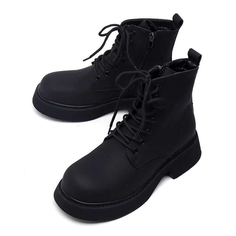 Большие ботинки мужские осенне-зимние высокие ботинки Мартин в британском стиле, бархатные, теплые, на толстой подошве, короткие ботинки 2818-R