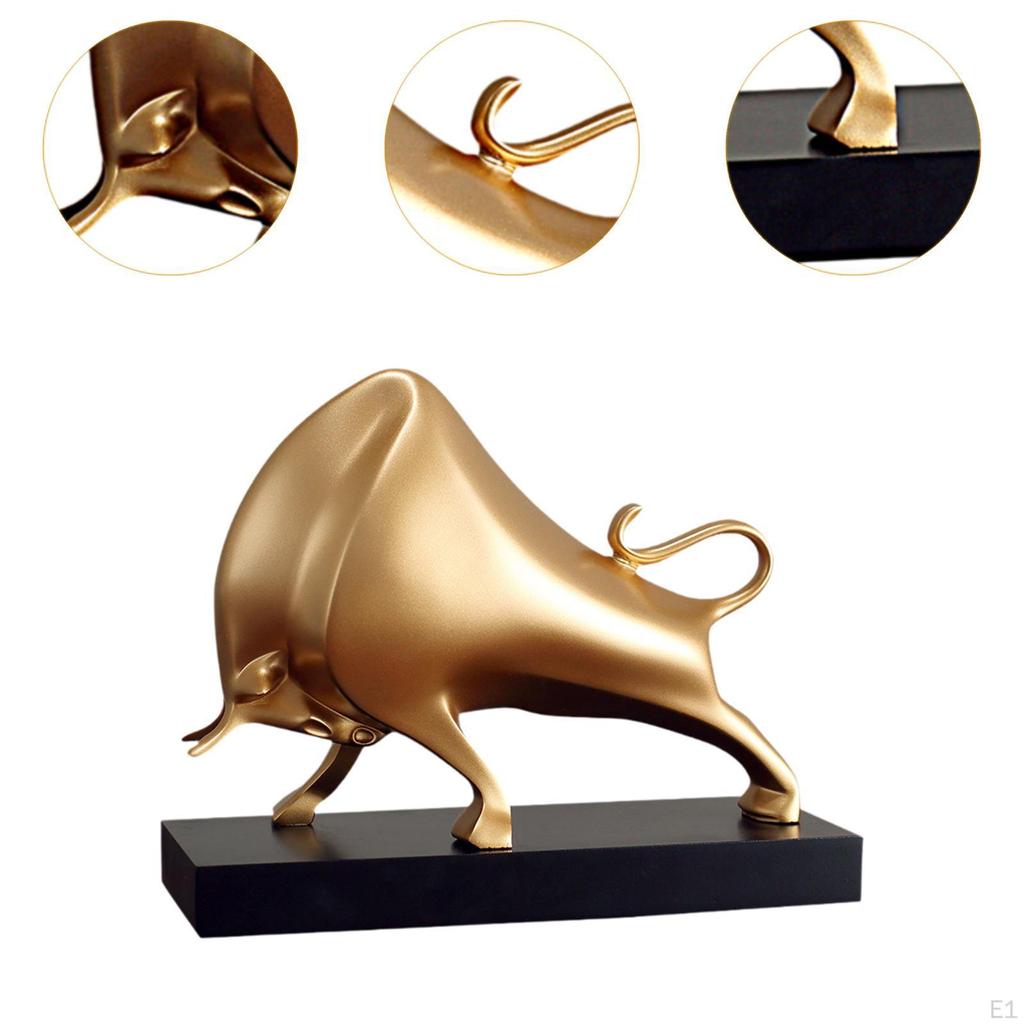 Bull Sculpture Home Decor Abstract Statue Holiday Gift Crafts Cattle Figurine Tabletop Decoration