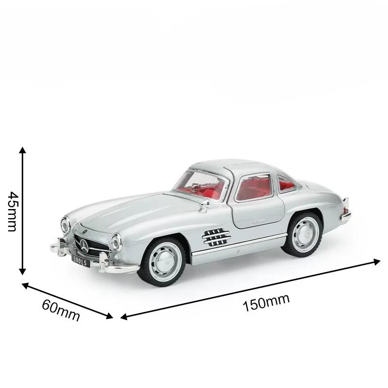 1:32 500k 300sl Модель Игрушки Литой Сплав Винтажный Автомобиль Звук Свет Оттяжка Двери Открываются Украшение Коллекционный Подарок Взрослый Ребенок