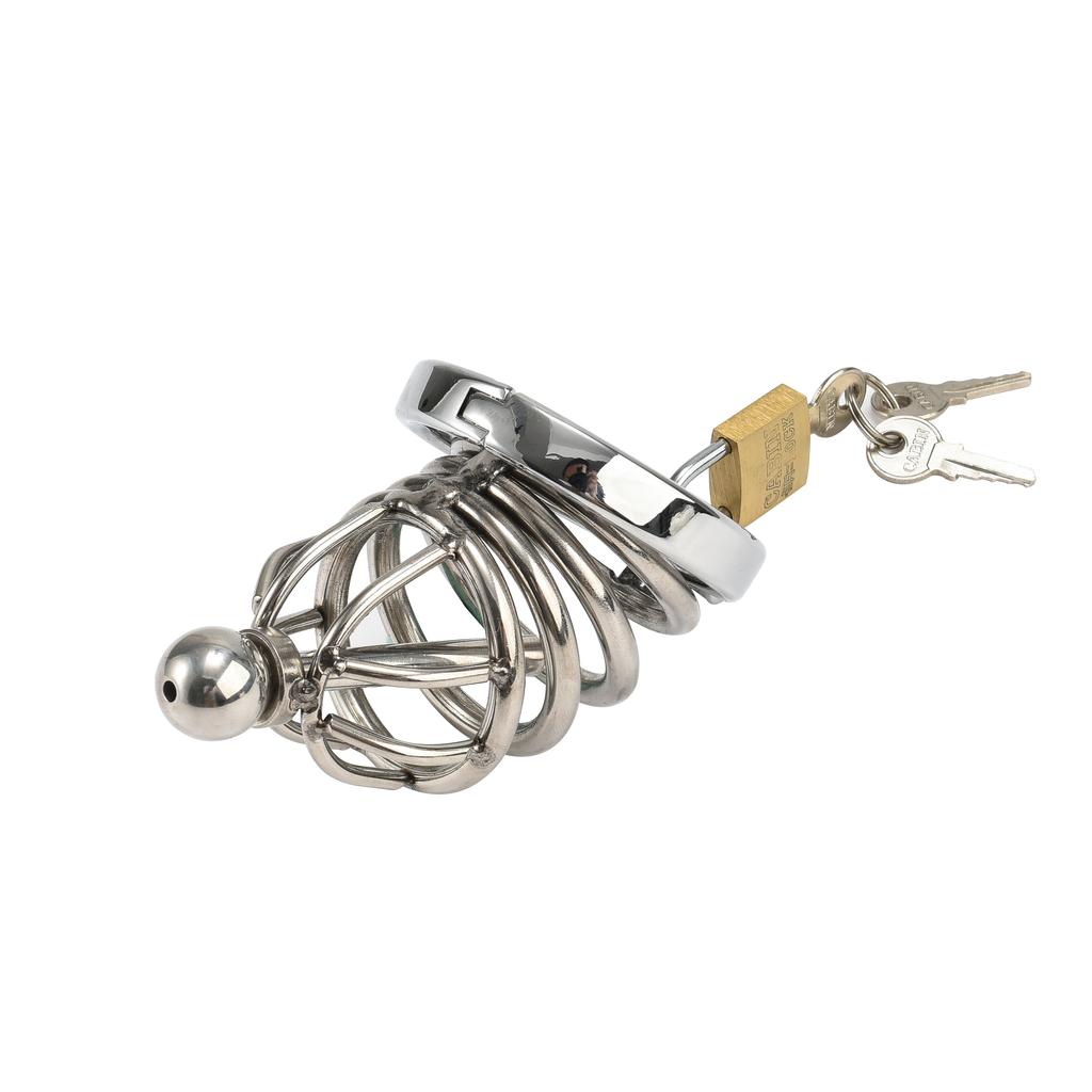 Stainless Steel Penis Lock Bird Chastity Cage Cock Ring Urethral Plug Sound Metal Slave Bondage Restraint Belt Sex Toy Male