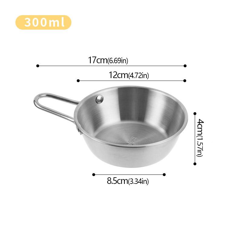 304 Нержавеющая сталь Бытовая корейская кухня Чаша с ручкой Рис Вино Чаши Соус Приправа Блюдо Сервировка Кухонная Посуда