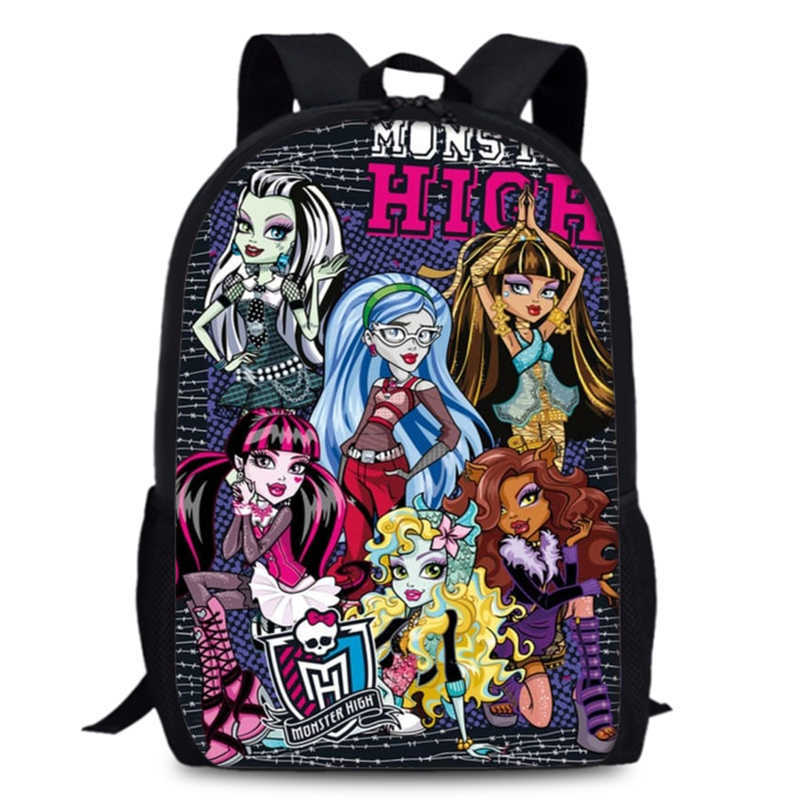 Школьный рюкзак Monster High для мужчин и женщин 15 дюймов, однослойный рюкзак, студент Школы Монстров, рюкзак большой вместимости