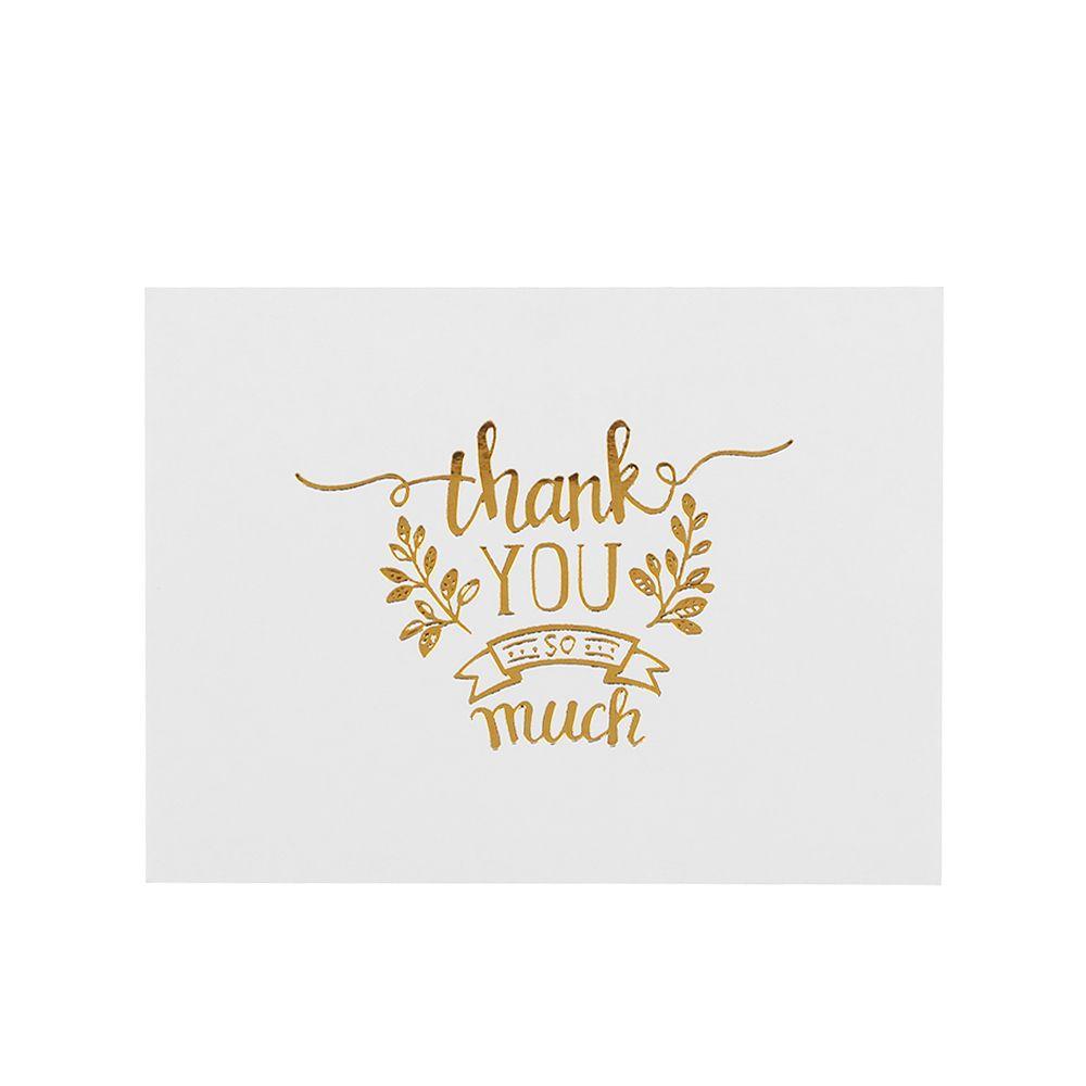 Simple Design Wedding Party Gold Stamping White Greeting Card Handwriting Message Cards Thank You