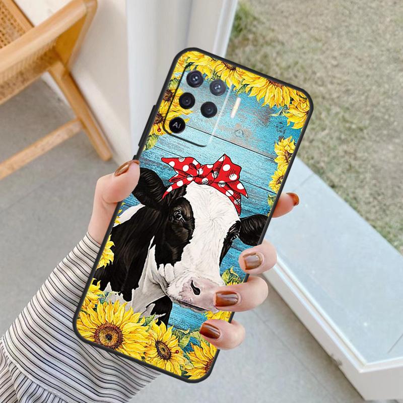 Sunflower Donkey Pig Cow Horse Case For Oppo A5 Pro A15 A17 A57 A77 A18 A38 A58 A78 A98 A94 A74 A54 A40 A60 A80 A16 A76 A96