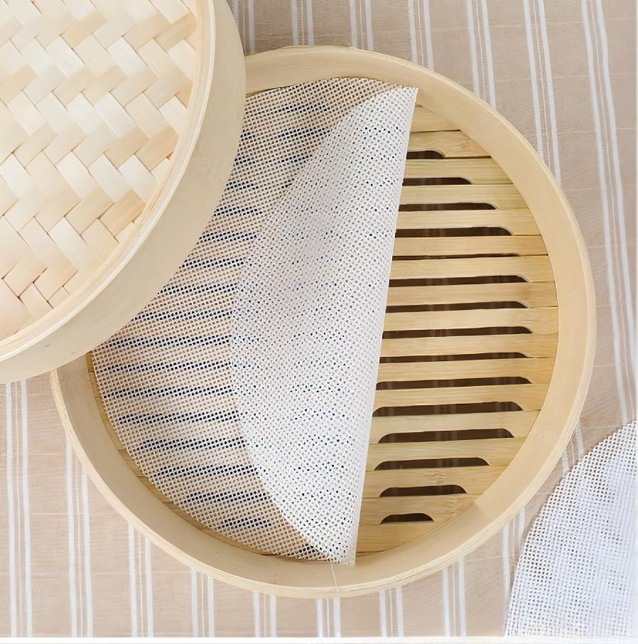 Non-Stick Steamer Mat Dim Sum Tool Food Grade Silicone Reusable Restaurant Kitchen Under Steamer Mat Kitchen Cooking Accessories