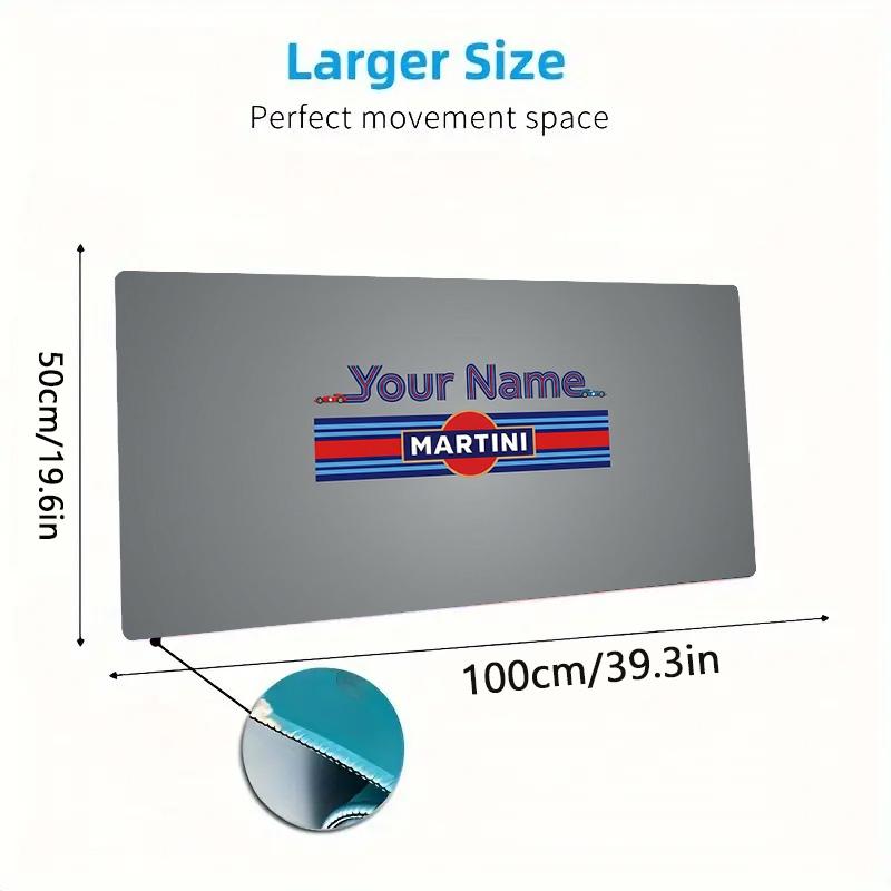 Martini Custom Name Large Size Mouse Pad Large Gaming Table Cushion Nonslip Laptop Tablet Big Mousepad Xxl Mat Mini Pc Playmat With Lock Edge Custom N
