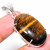 Tiger Eye Handmade 925 Sterling Silver Jewelry Pendant 1.69" E3h38