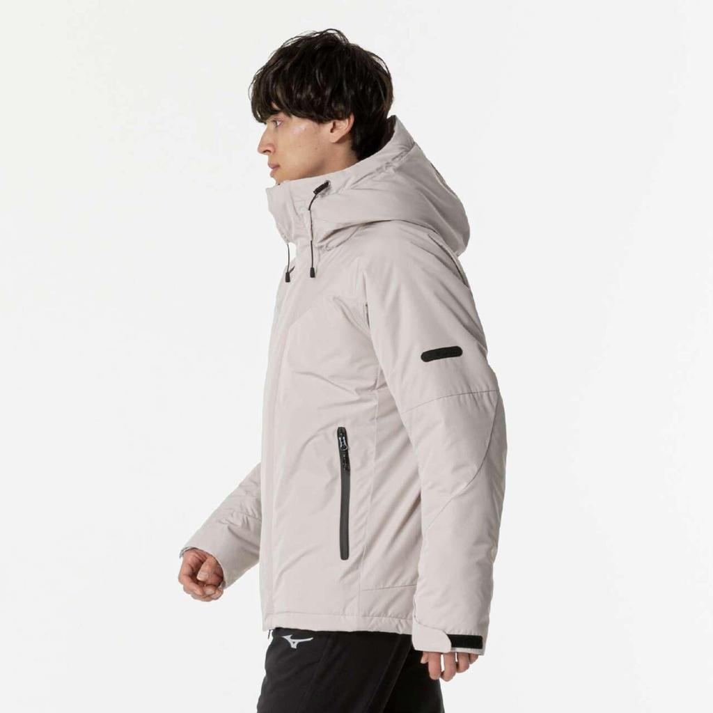 Mizuno Techfill Breath Thermo Training Cloud Beige Coat, Water-Repellent, Moisture-Wicking, Heat-Retaining, Washable, Windproof, 32MEB552,