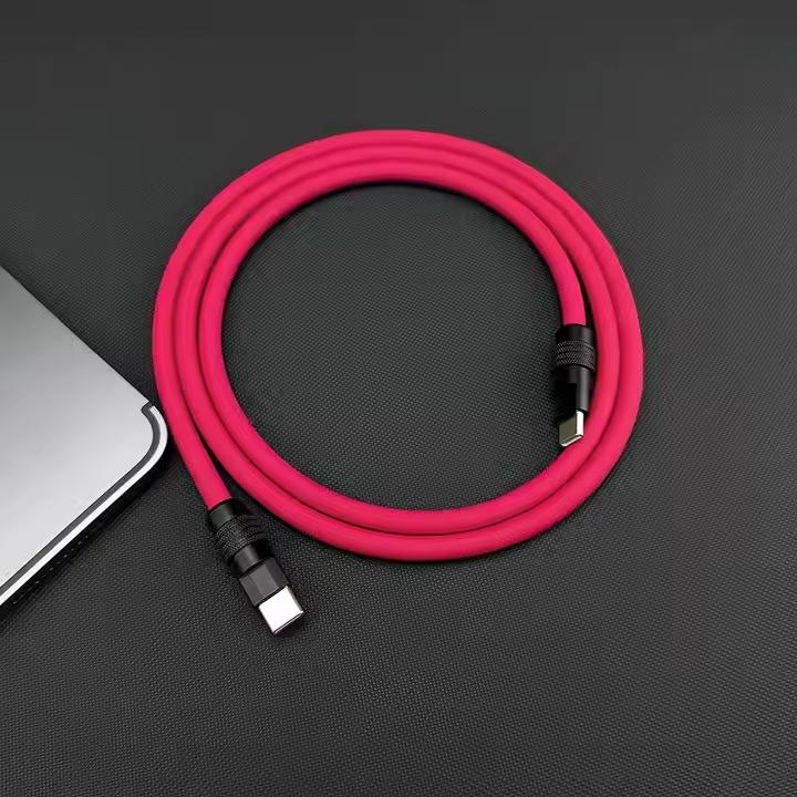100W Super Fast Charging Cable Zinc Alloy Liquid Silicone Type-C to Type-C Fast Charging Cable for iphone macbook Android