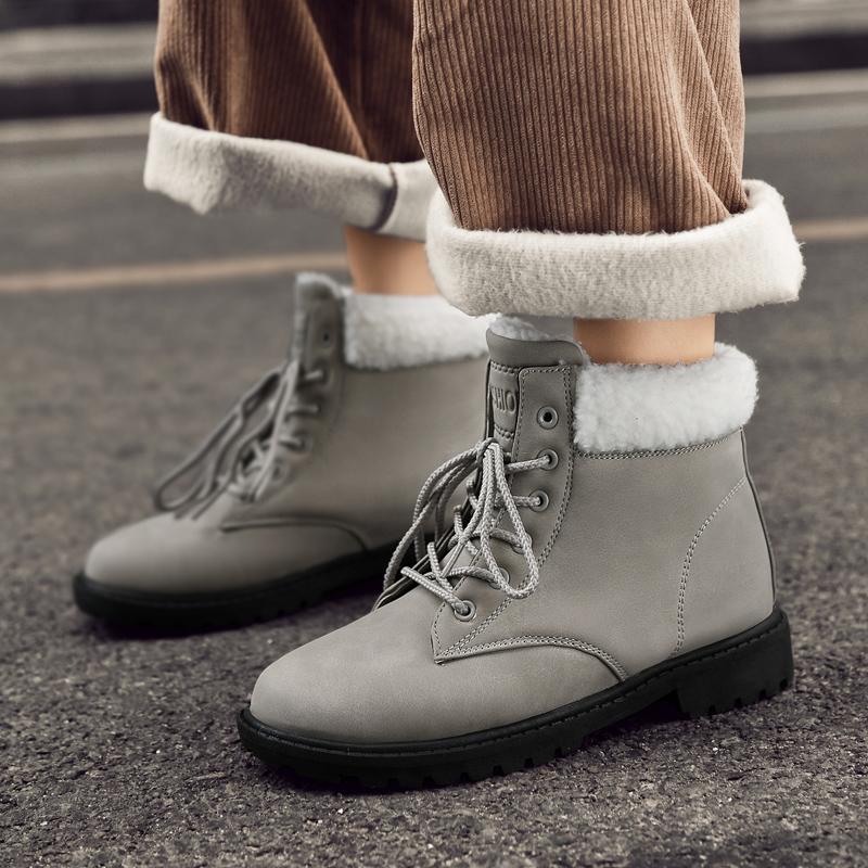 Женские зимние зимние ботинки из кожи и бархата с подогревом 35-42