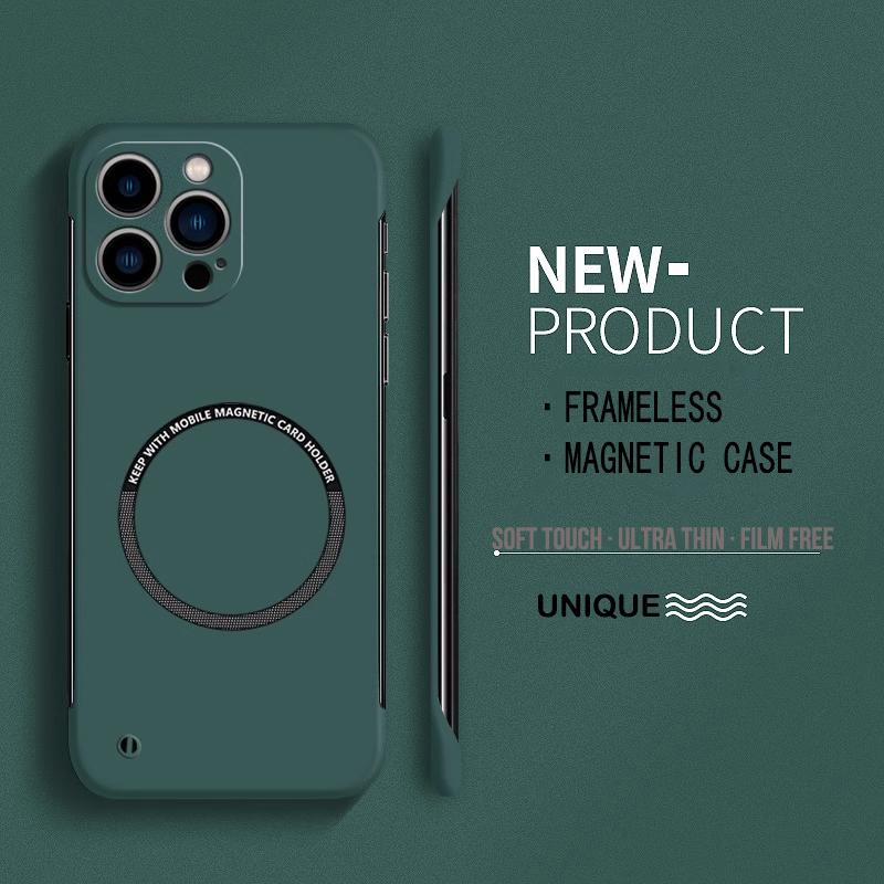 Новый жесткий поликарбонатный безрамочный магнитный чехол для iPhone 16 15 14 Pro Max 13 12 Pro Mini 16 15 14 Plus Magsafe Matte Thin Cover