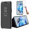 Case for Xiaomi Redmi Note 12 Pro 5G with 2 Tempered Glasses, Full Protection Mirror Effect Case Black