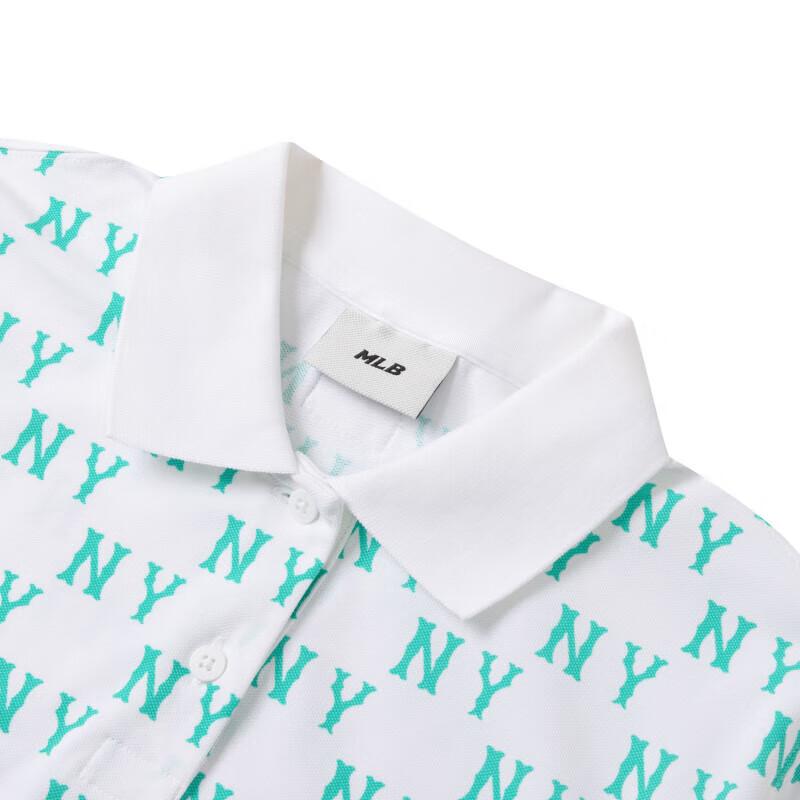 Новая женская рубашка-поло MLB New York Yankees цвета экрю 3FPQM0143-50WHS