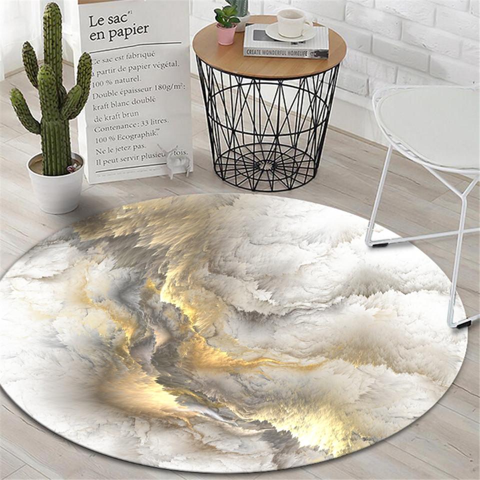Ковер для журнального столика для детской комнаты, подушка для стула в гостиной, нескользящая абстрактная красочная подушка с облаком, круглый ковер