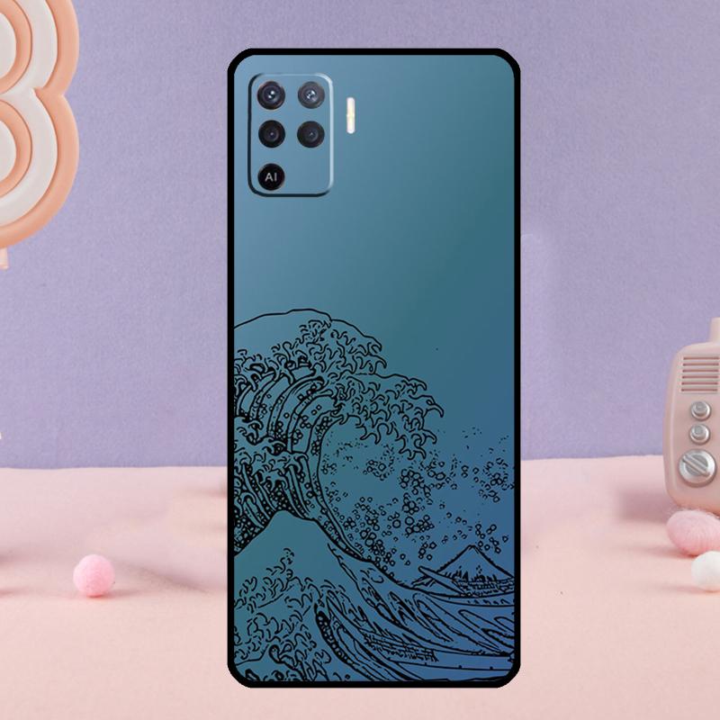Чехол для телефона «Великая волна» для Oppo A78 A98 A80 A40 A60 A18 A38 A58 A15 A17 A77 A74 A94 A54 A57S A16 A76 A96