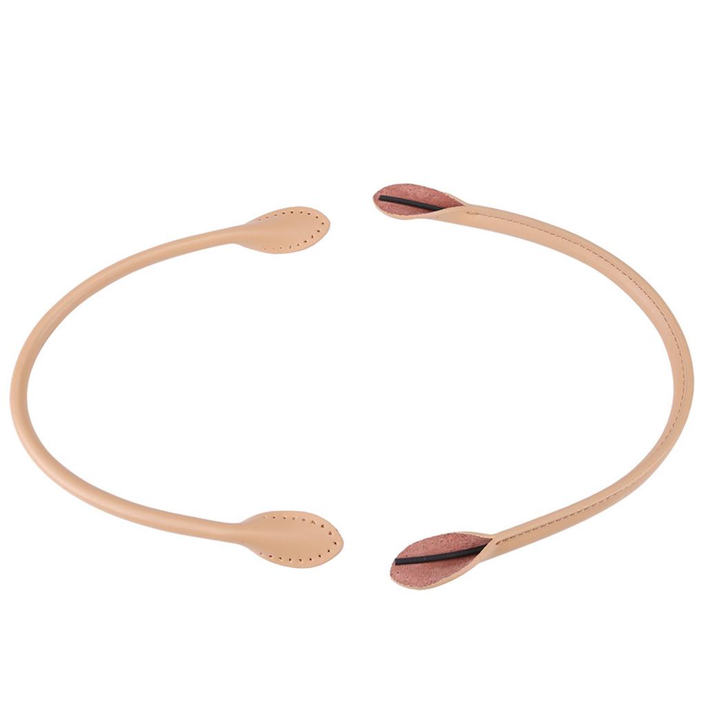2Pcs Genuine Leather Bag Straps Handle for DIY Hand Accessories Thread Beige