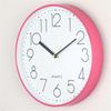 Pink / Yellow / Blue / Red / Black Simple Style Wall Clock 12in Circular Wall Watch Silent Quartz Wall Clock For Indoor Decor