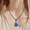 Ожерелье с подвеской из натурального камня лазурит для женщин и мужчин, нерегулярные необработанные кварцевые камни, ювелирные изделия