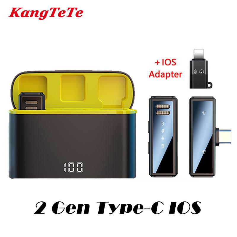 Беспроводной петличный микрофон с шумоподавлением, запись живого интервью с мобильного телефона для iPhone Type C с зарядным устройством