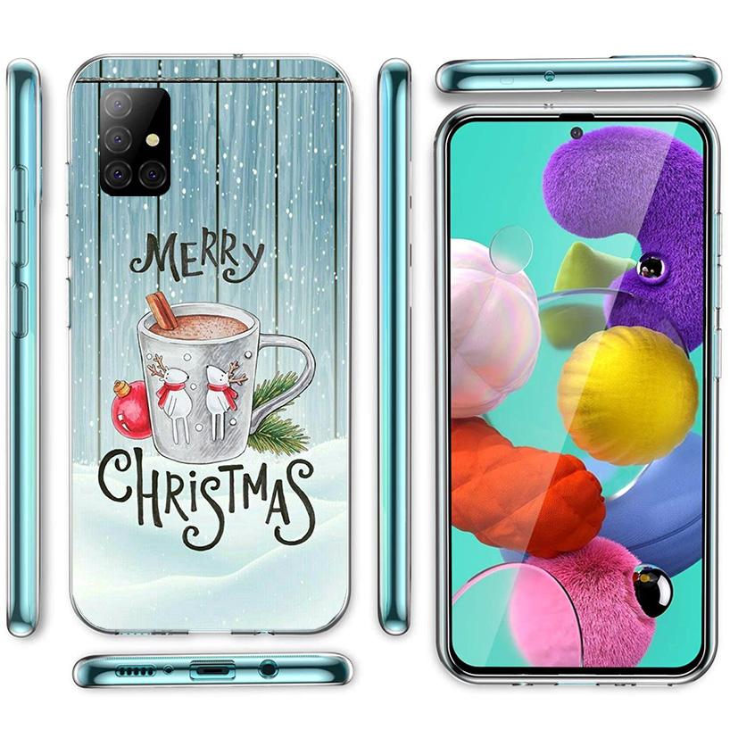 Зимняя Кофе Рождественская Чехол для Телефона Для Samsung Galaxy A52 A32 A22 A12 A02S A50S A30S A51 A31 AA71 Note 20 Ultra 10 S10 Plus Gala