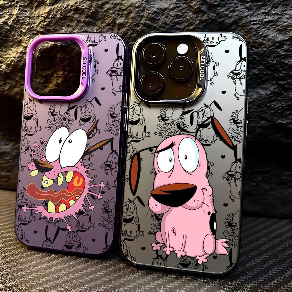 Cute pink Cowardly Dogs Phone Case For iPhone 17 16e 16 15 14 13 12 11 mini Pro Max X XR XSMAX 8 7 Air Plus Anti Fall Matte Back