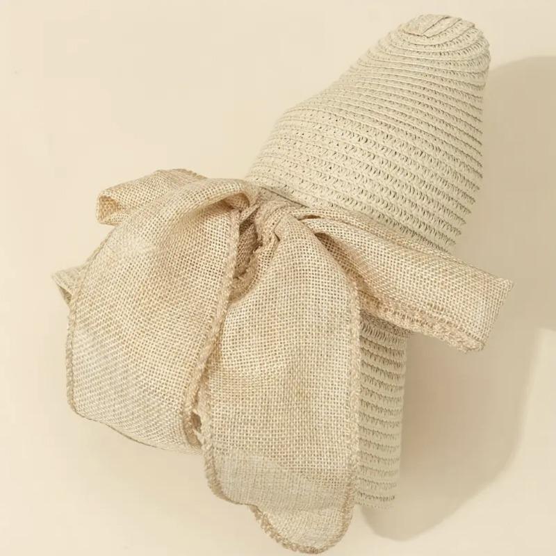 Соломенная шляпа-канотье с лентой-бабочкой, детская, для путешествий, солнцезащитный козырек, модная, с большими полями, шляпа против ультрафиолета