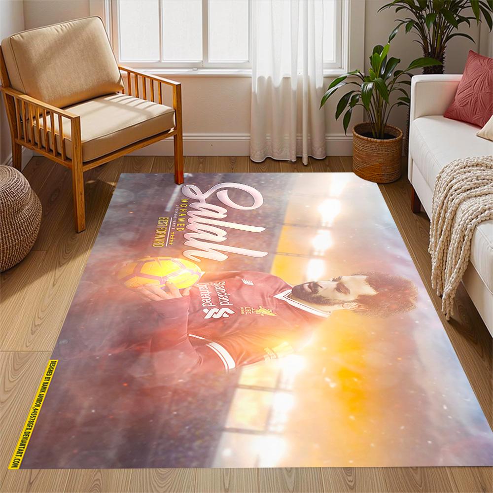 Salah's Liverpool Moment Floor Mat Suitable for Game Room Living Rooms Study room Decorate room Anti-slip Rug Anime Office Decor Gift for Festivals