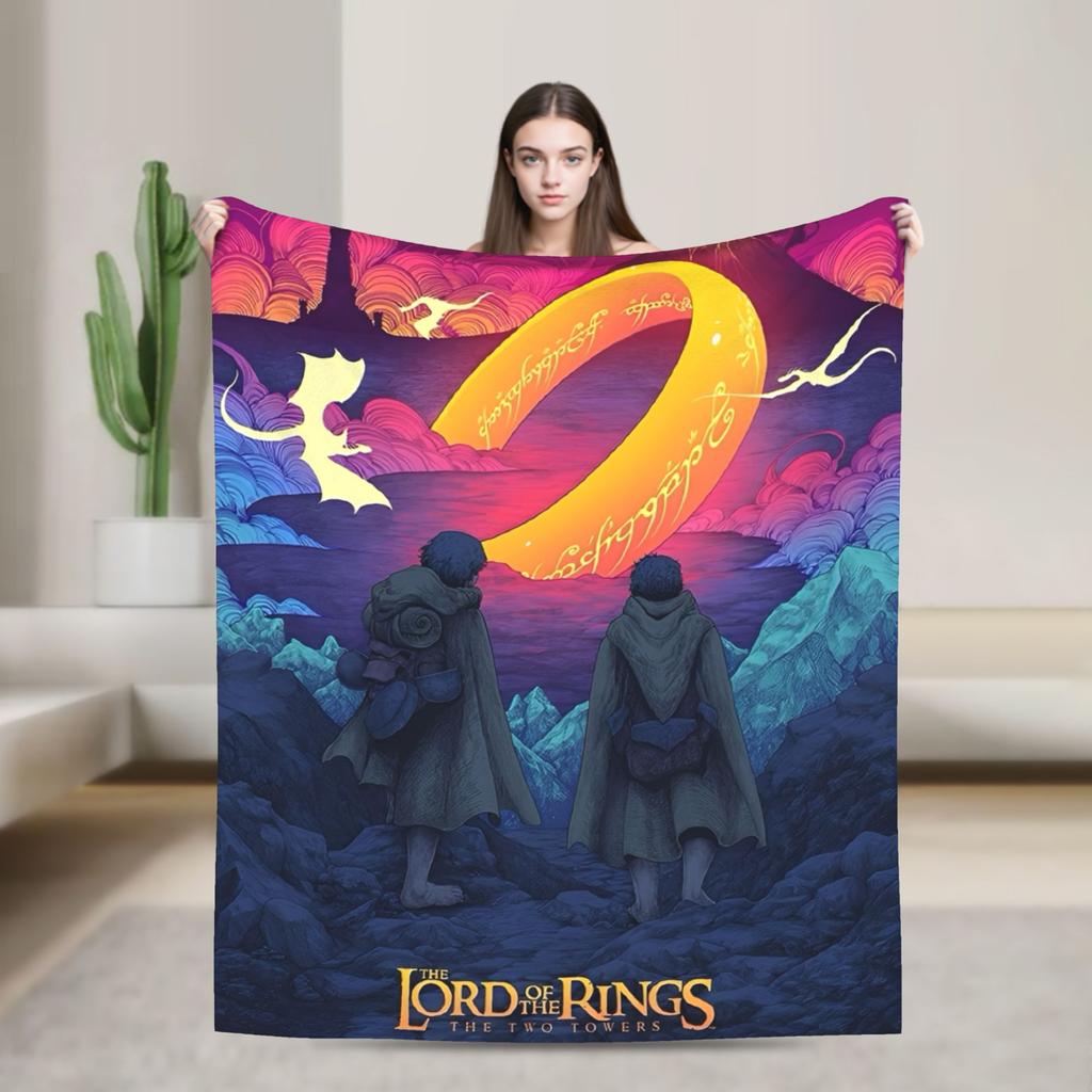 L-Lords Of The R-Rings Одеяло Дорожное Офисное Фланелевое Плед Для Спальни Мягкое Теплое Дизайнерское Качественное Покрывало