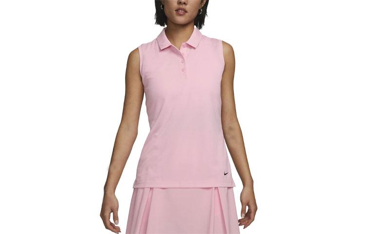 Nike Женские футболки-поло Розовый воротник-поло Умеренный прямой крой DH2313-690