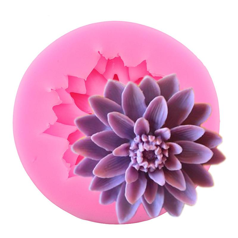 3D цветы лотоса хризантемы свадебные инструменты для украшения торта DIY силиконовые формы для выпечки помадки свечи мыла формы