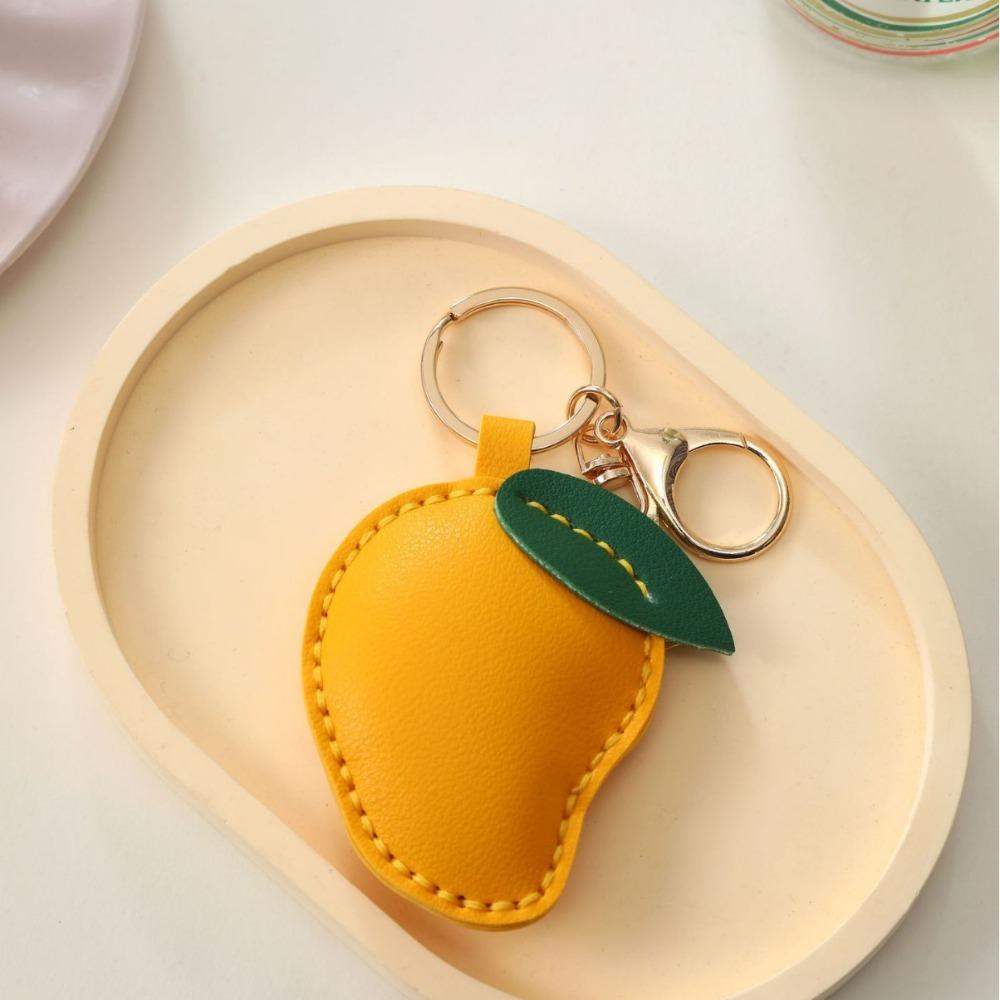 Cute Fruit Pendant Strawberry Bag Pendant Creative Leather Keychain  Men