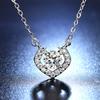Heart-shaped Necklace 1 Carat Simulated Mozzarella Diamond Necklace Women's Fashion Heart-shaped Peach Heart Pendant