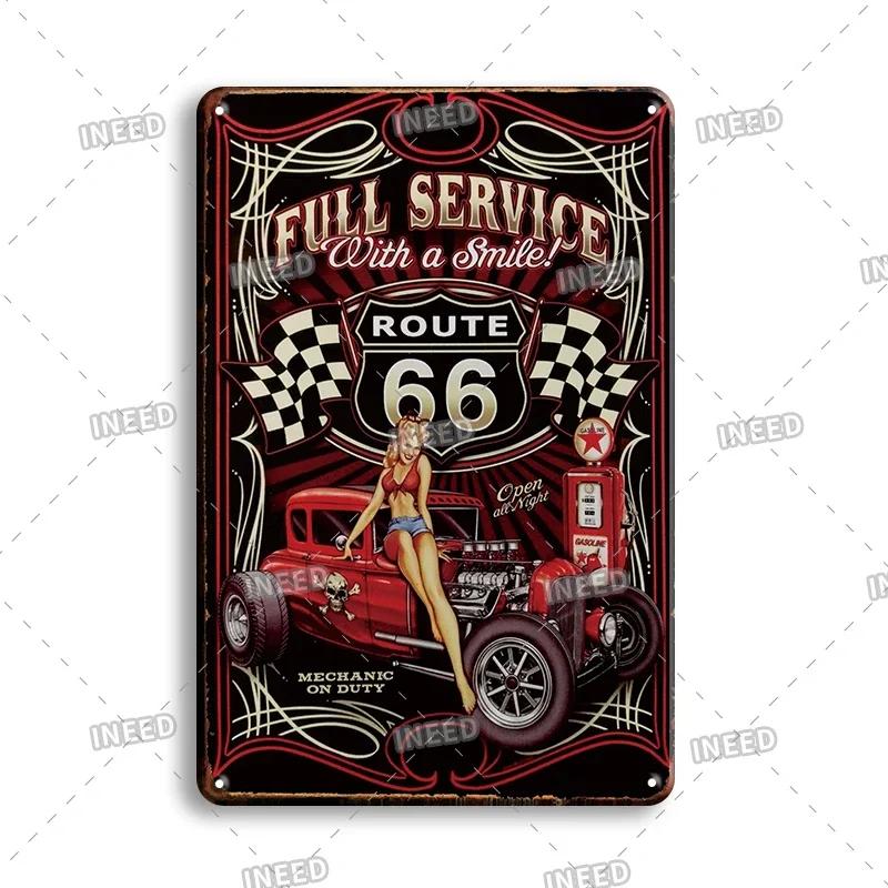 Ретро-сексуальная красота Алюминиевый плакат - Мужская металлическая табличка, Декор стены гаража, пещеры, мастерской