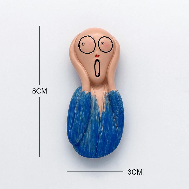 Ван Гог Мона Лиза девушка-плытье жемчужные серьги 3D магниты на холодильник наклейки Персонажи мультфильмов наклейки на холодильник украшение дома