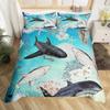 Killer Whale Nautical Ocean Whale Tie Dye Comfortable Duvet Quilt Cover Pillowcase Bedding Set Bedroom Decoration Home Textile