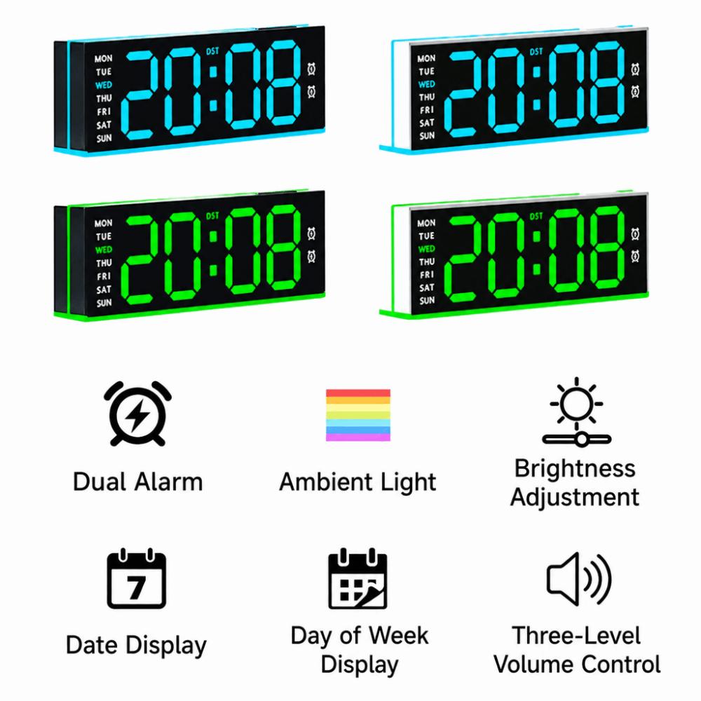 Temperature LED Digital Clock with Calendar Electronic Digital Clocks New Bedside Alarm Clock Home