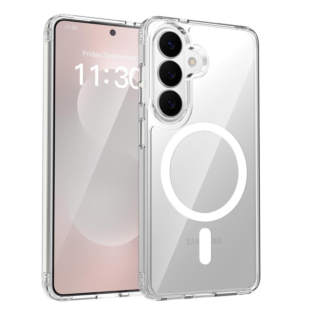 Прозрачный магнитный чехол с защитой от царапин для Samsung S26 Ultra/S25 Plus - Ударопрочный всесторонний защитный чехол A57
