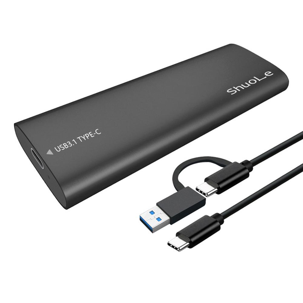 Корпус для твердотельного накопителя USB3.1 M.2 SATA, мобильный чехол с поддержкой протокола NGFF/NVME для портативного внешнего твердотельного накопителя Type-C Gen2 10 Гбит/с M-Key