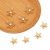 Copper Five-petaled Flowers Charms Rhinestone Pendants DIY For Women Earring Making Supplies