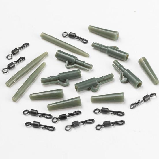 40 шт./компл. набор принадлежностей для ловли карпа с ящиком для хранения портативные металлические вертлюги мягкие трубки рукава комплект снастей для ловли карпа