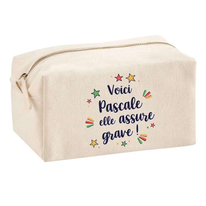 Trousse multifonction Pascale elle assure grave Cadeau Anniversaire Idée Personnalisé Original | Trousse Scolaire Fournitures Bureau