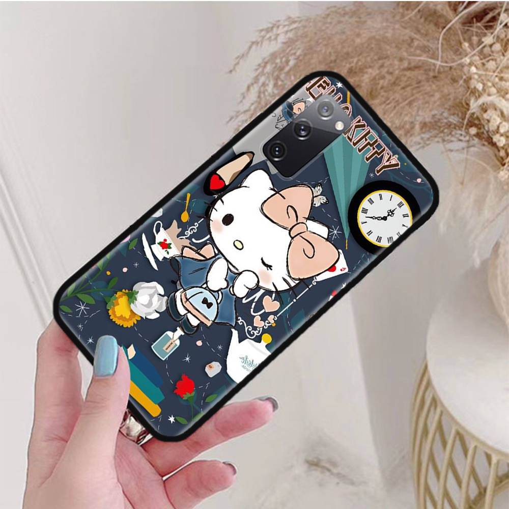 Черный чехол для OPPO Reno 8 6 5 4 Pro Plus Find X3 A17 A3 A31 A38 A40 A53 A54 A55 A74 A76 A78 A77 A80 A94 A95 A96 Lite L-19 Hello Kitty