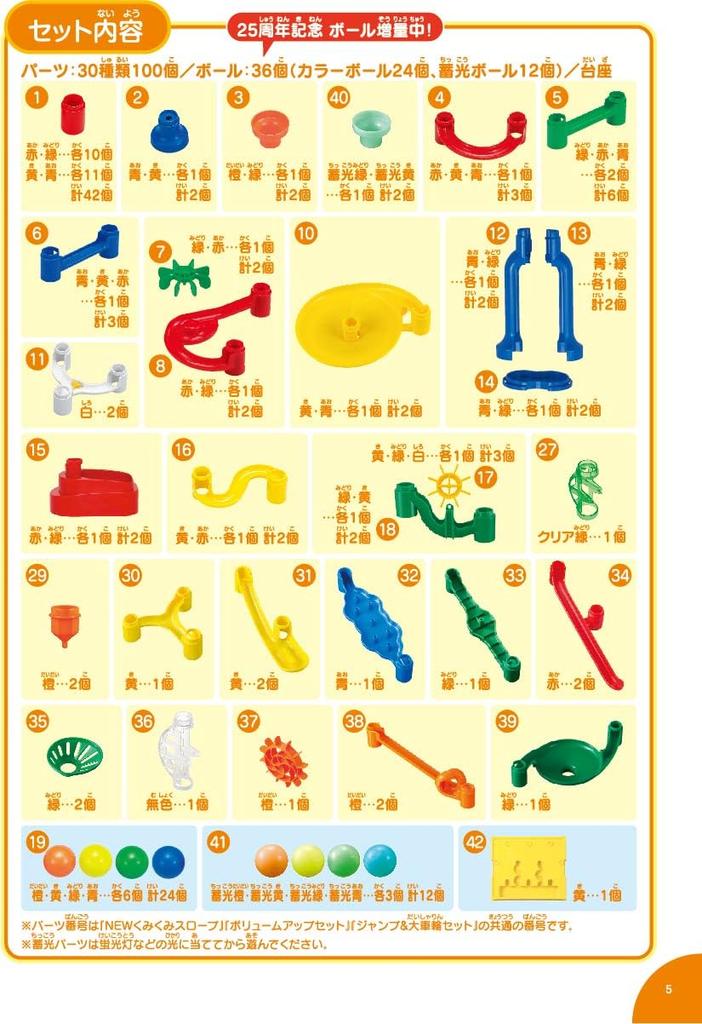 Kumon Publishing НОВЫЙ Kumikumi Slope Plenty 100 Ограниченный набор к 25-летию с увеличенным количеством шариков Развивающая игрушка Игрушки 3 года и старше KUMON BL-63